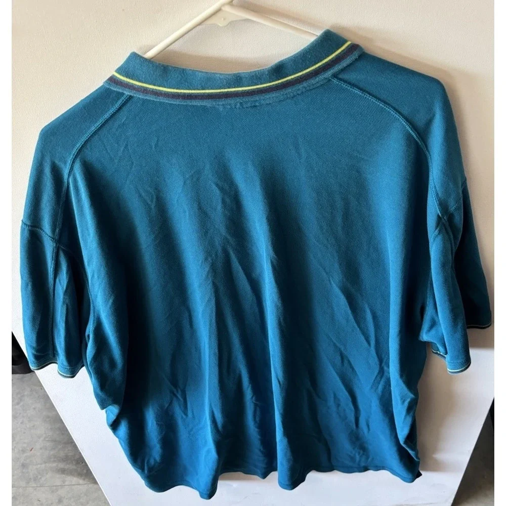 Vintage Jordan Jumpman Polo Shirt XL Teal Yellow Logo Elite XC China Dri Fit